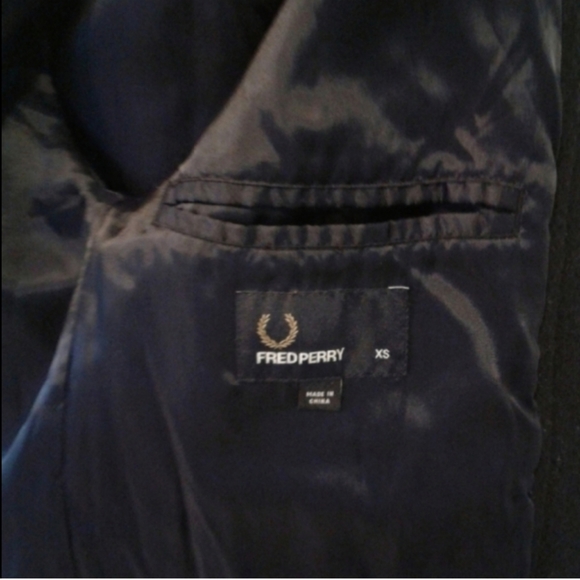 Fred perry bomber jacket college baseball varisity size XS wool black unisex - Picture 4 of 5